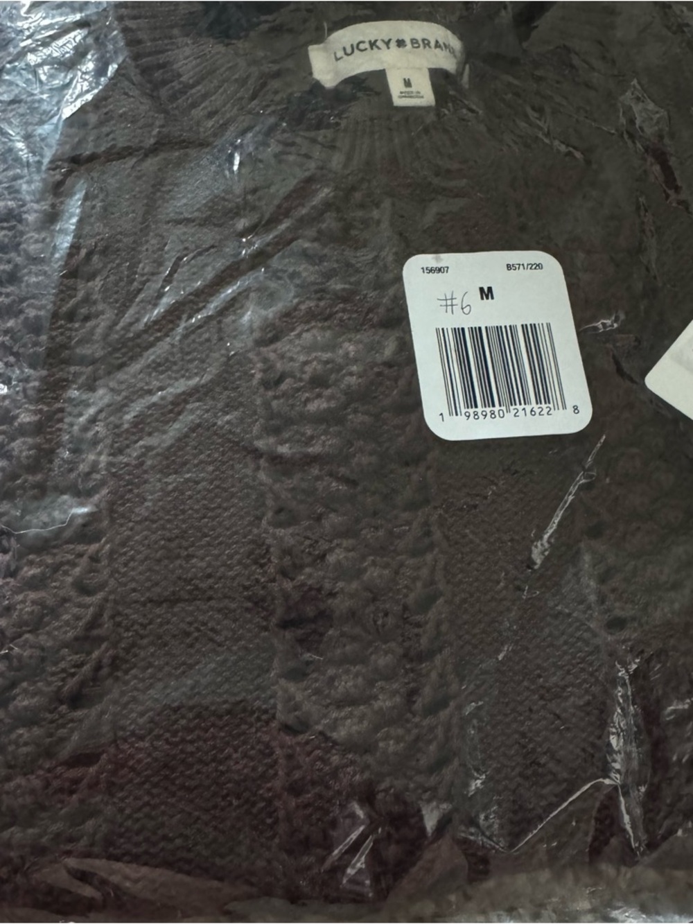 Lucky Brand Cable Knit Sweater - Dark Brown - Picture 5 of 5